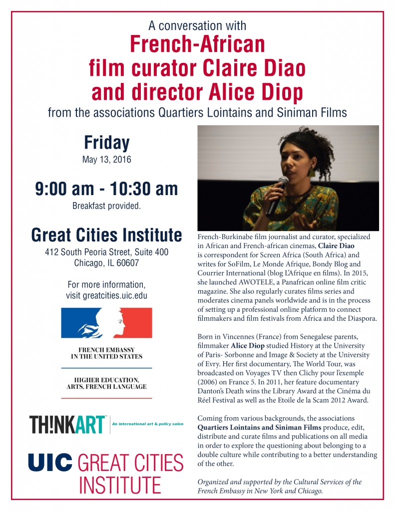 A conversation with French-African film curator Claire Diao and director Alice Diop from the associations Quartiers Lointains and Siniman Films