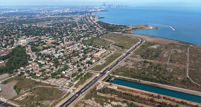 The 440-acre South Works site has been vacant since 1992. Photo by Chicago Lakeside Development. 