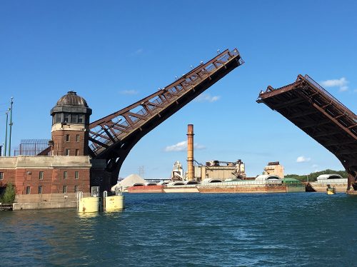 Bridge rising over the Calumet River
