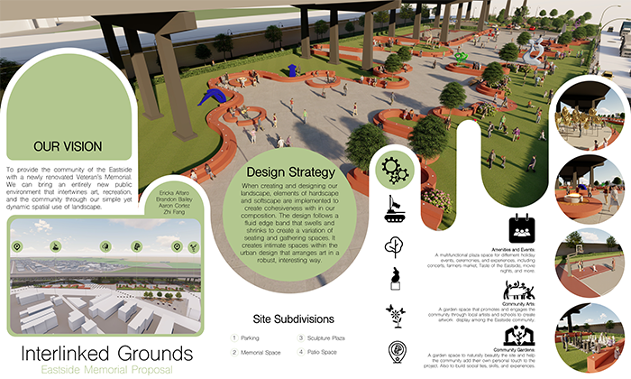 Digital rending of a park for the new site