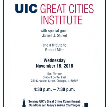Flyer for 21st Anniversary of Great Cities Institute 