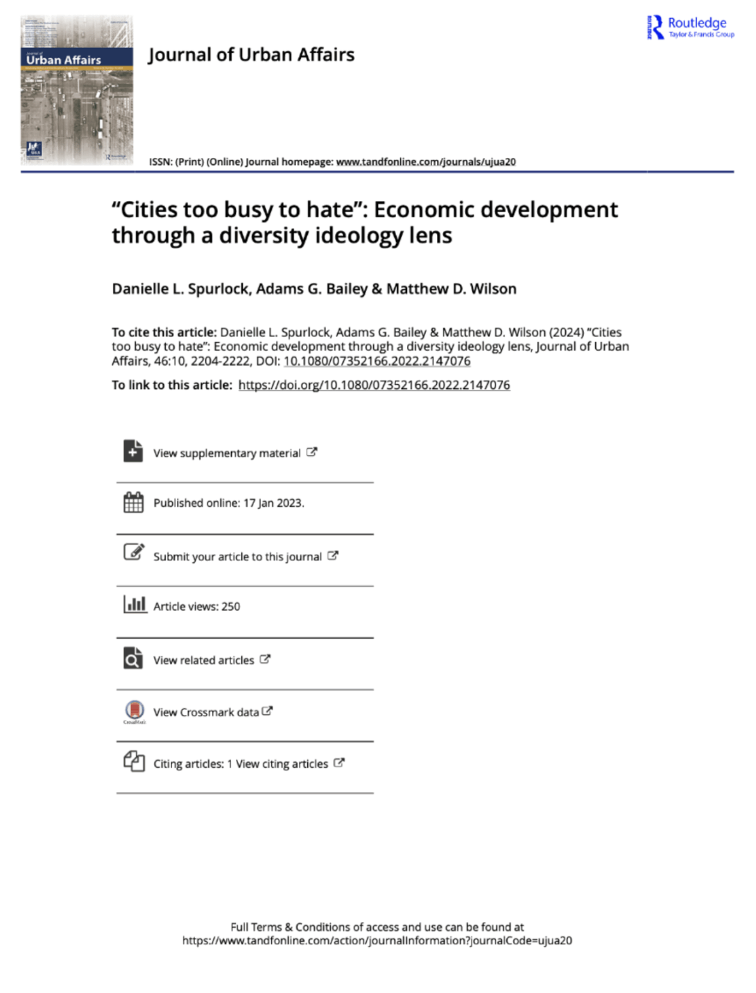 Title Page with Abstract for the Publication Paper 