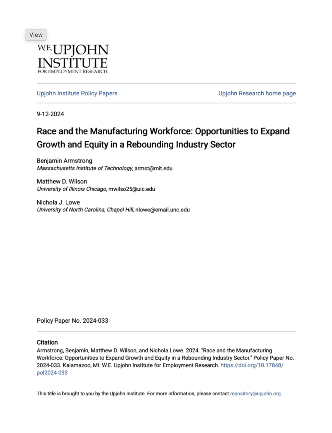 Title Page with Abstract for the Publication Paper 