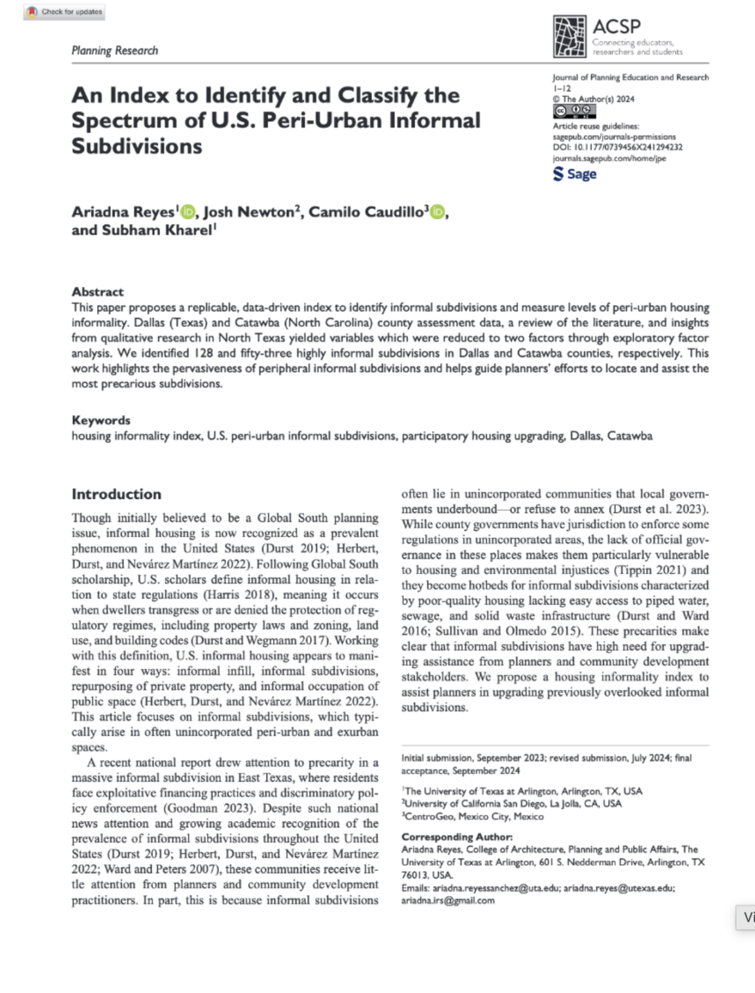 front page of the publication paper 