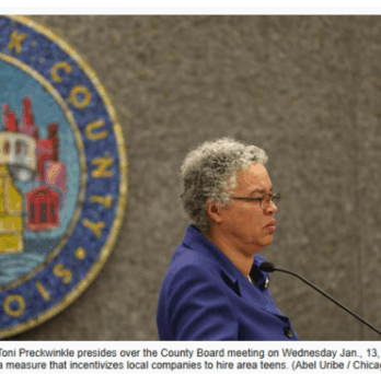 Cook County President Toni Preckwinkle presides over the County Board meeting on Wednesday Jan., 13, 2016. The County Board approved a measure that incentivizes local companies to hire area teens. (Abel Uribe / Chicago Tribune) 