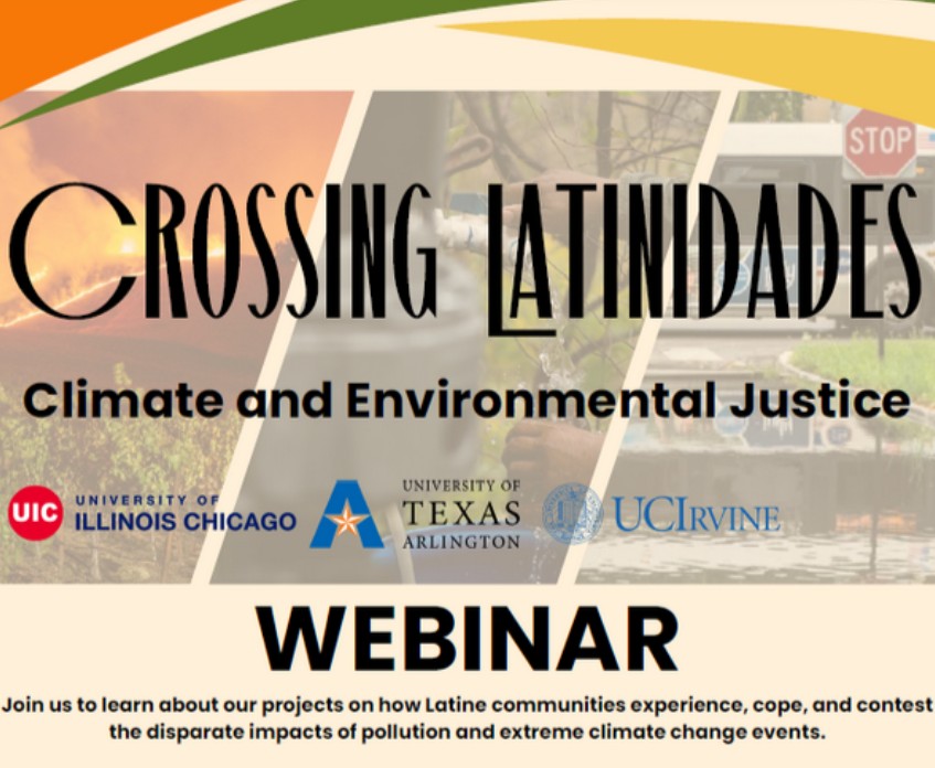 Flyer branding for Crossing Latinidades: Climate and Environmental Justice
