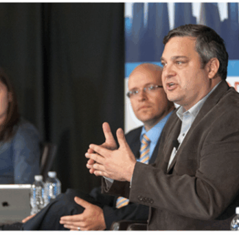 Nik Theodore sharing his thoughts at a panel 