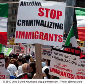 Stop Criminalizing Immigrants in AZ protest: © 2010 Jens Schott Knudsen | blog.pamhule.com | Twitter @jensschott 