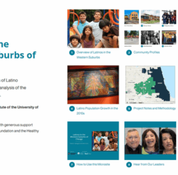 Front page of the Latinos in the Western Suburbs of Chicago ArcGIS 