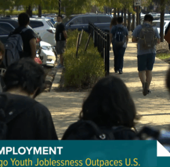 Snippet from the WTTW news video on youth employment. 
