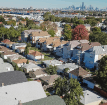 Chicagoland neighborhood/suburb aerial view 