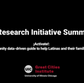 Title slide reading “Latino Research Initiative Summit 2024,” featuring ¡Actívate! subtitle about a data-driven guide for Latinas and families. 