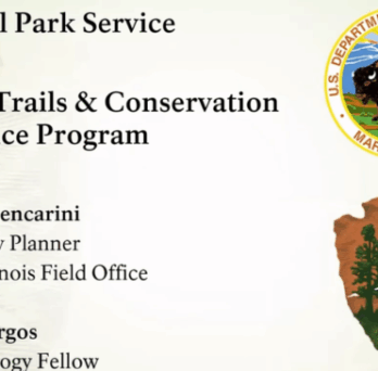 Slide displaying National Park Service Rivers, Trails & Conservation Assistance Program with presenters Michael Mencarini and Natalie Burgos. 