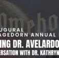 Banner for the inaugural John Hagedorn Annual Lecture with Dr. Avelardo Valdez, featuring Valdez’s portrait and the title Homeboys Forever in the background.