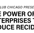 City Club Chicago Presents: “The Power of Social Enterprises to Reduce Recidivism,” displayed in bold black text beside a blue star graphic.