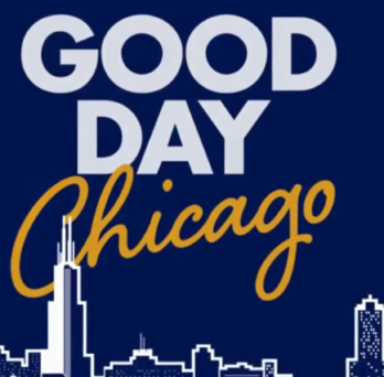 Good Day Chicago logo featuring white and yellow lettering over a dark blue background with a stylized Chicago skyline. 