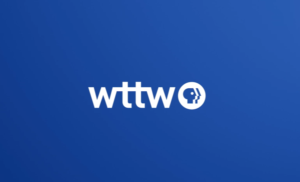 White WTTW logo centered on a blue gradient background.