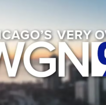 WGN 9 logo reading “Chicago’s Very Own” over a blurred Chicago skyline at sunset.